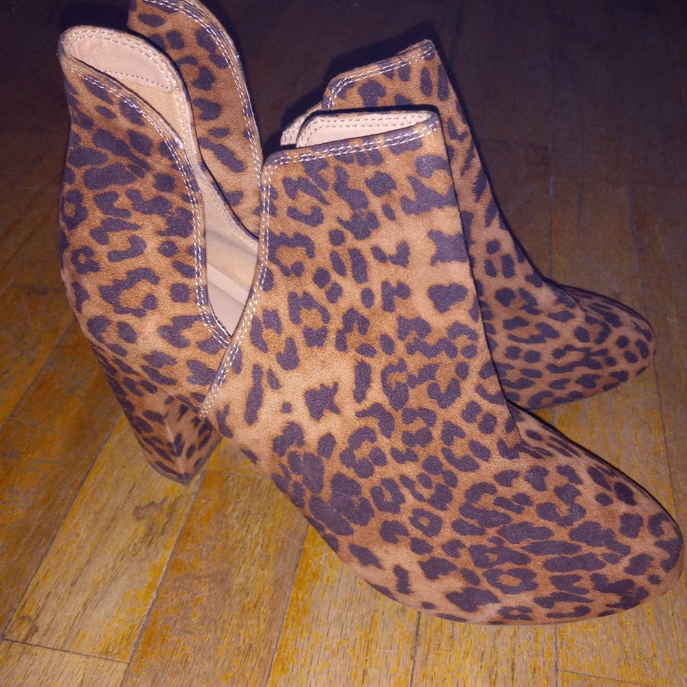 Lane Bryant cloud cutout leopard bootie 12W